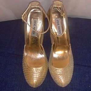 SteveMadden Gold Rhinestone Heels